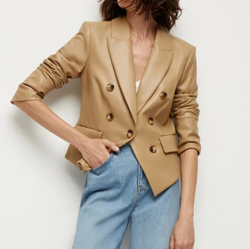 VERONICA BEARD Cooke Vegan Leather Dickey Jacket Sz 16